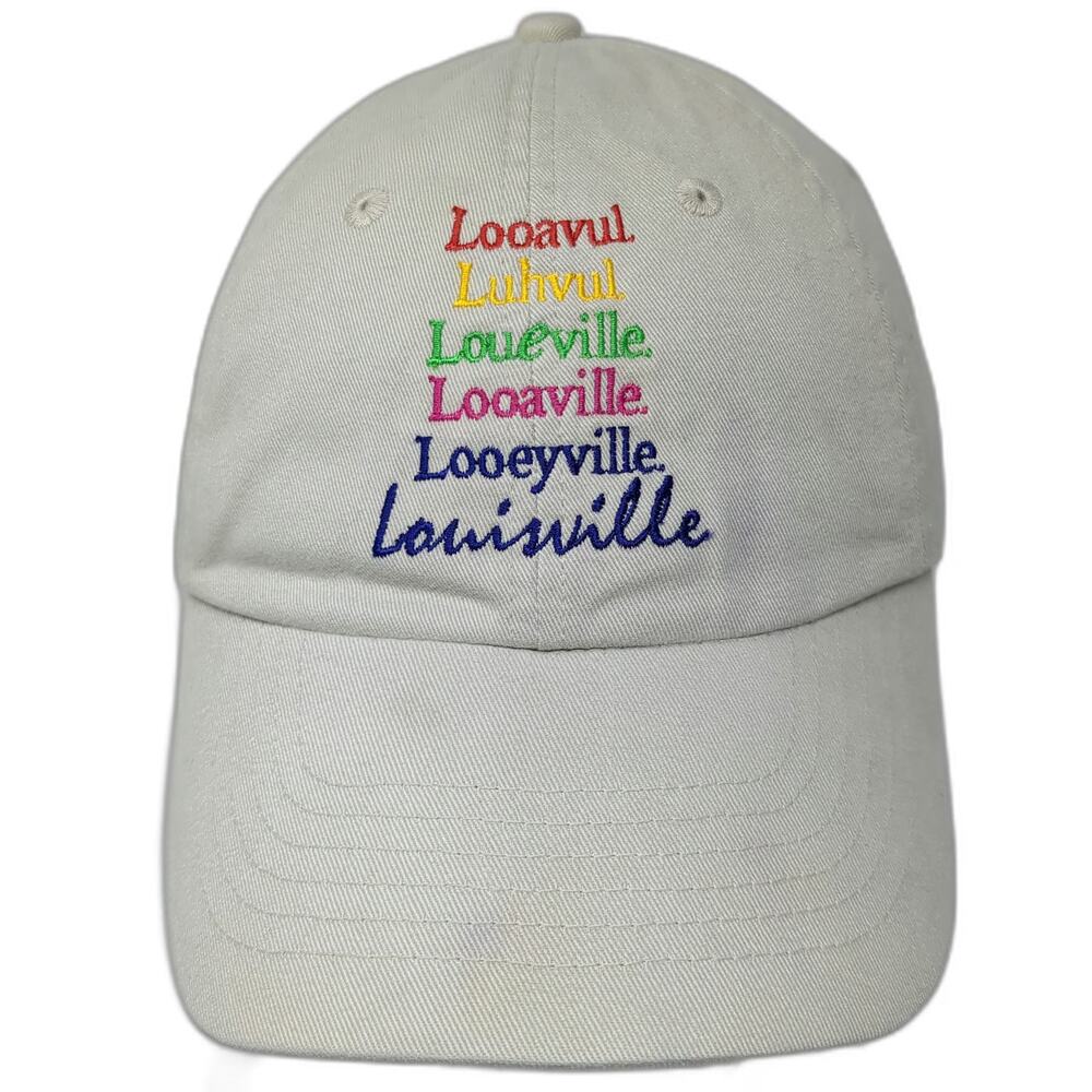 Headshot Baseball Cap Beige OSFM Louisville Phonetic Spellings Multi-Color Hat
